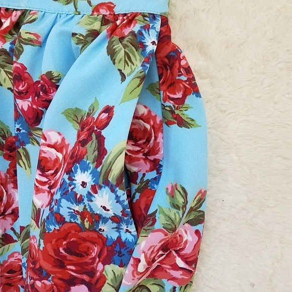 Vixen by Micheline Pitt Rose Floral Pleated Skirt - Picture 6 of 10